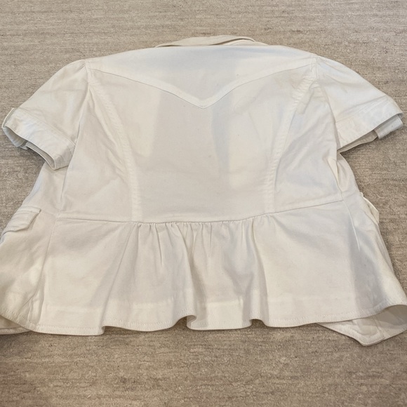 Size 4 White Denim Michael Kors Jacket - Picture 6 of 8